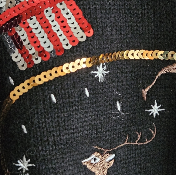 Karen Scott Christmas sweater size 2X lots of sparkling sequins - Picture 7 of 15